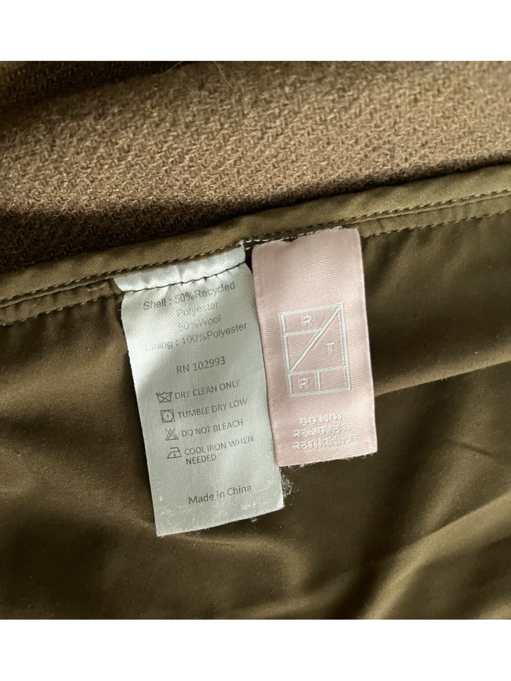Esteban Cortazar x RTR Women’s Olive Green Wool Coat - Size 2 - Picture 6 of 8